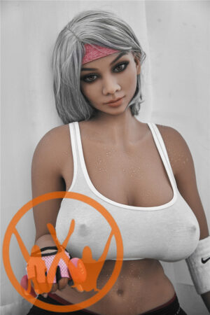 150cm TPE G-Cup Dark Tan Gray-haired Fitness Lady Sex Doll -- Ayumi