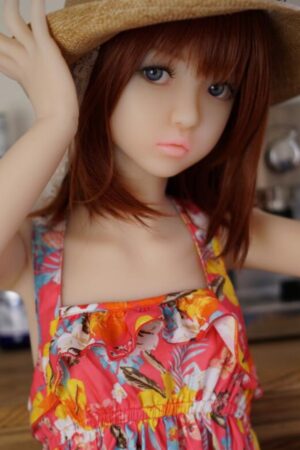 Popular Petite Sex Doll 125CM Flat Chest Integrated Vagina Brown Eyed Brown Haired Cute Shy Charm