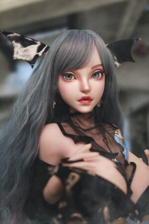 Wild Beauty Lifelike Sex Doll 125CM Blue Gray Curly Haired Plump White Skinned Standing Figure